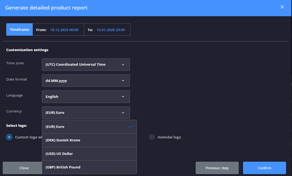 Generate report currency selection modal.png